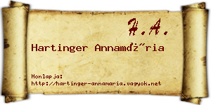 Hartinger Annamária névjegykártya
